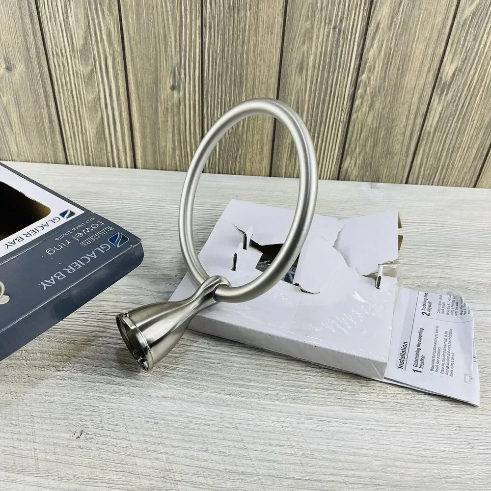 Glacier Bay Builders Towel Ring Brushed Nickel New